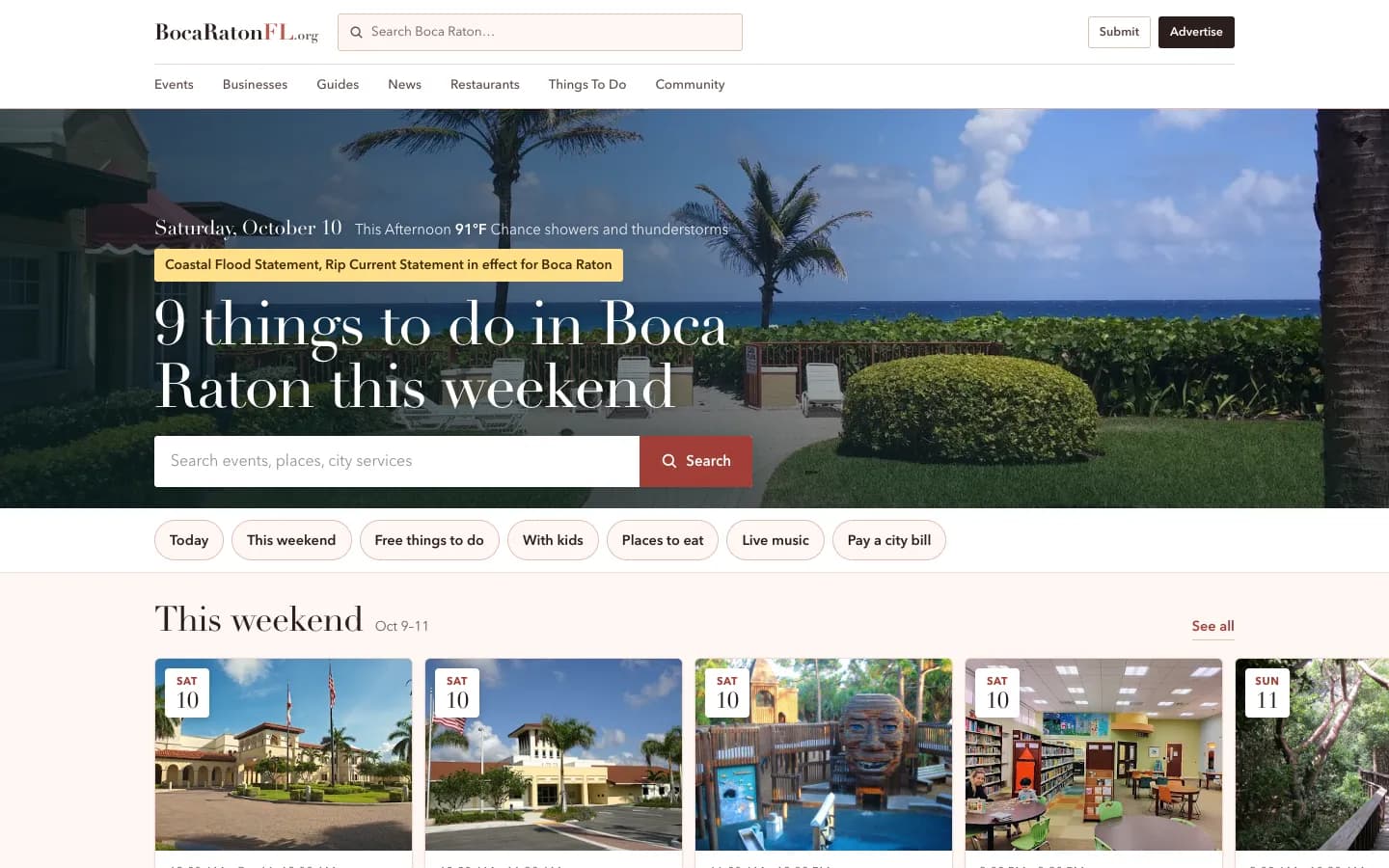 The bocaratonfl.org homepage